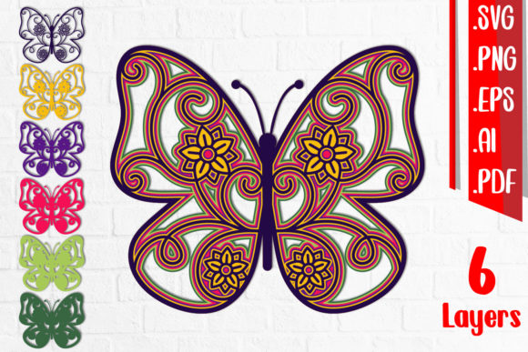 3D Layered Butterfly 4: Graphics for Crafts