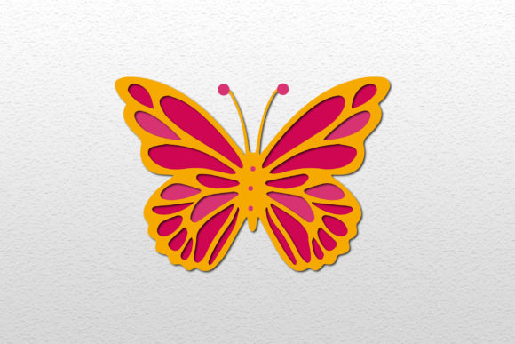 3D Paper Cut Butterfly SVG: Crafts & Graphics