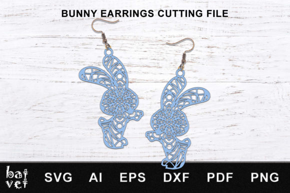 Bunny Earrings 3D SVG: Graphics for Crafts