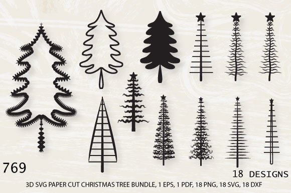 Christmas Tree 3D SVG: Graphics for Crafts