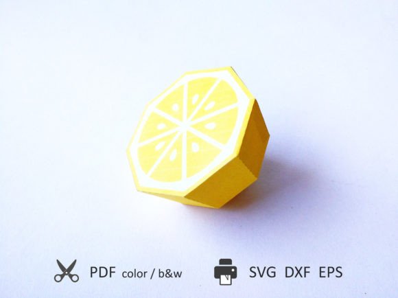 Half a Lemon 3D SVG for Crafts and Graphics