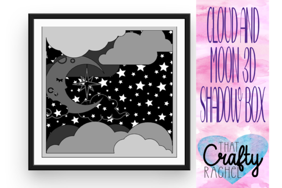 Moon & Clouds 3D SVG Shadow Boxes