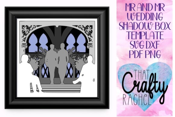 Mr and Mr Wedding Shadow Box Template: 3D SVG Review