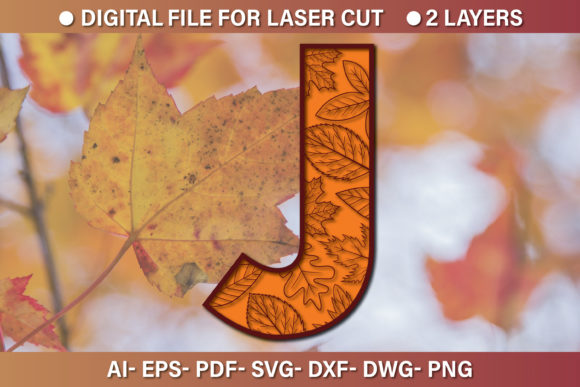 Multilayer 3D Alphabet SVG J: Graphics for Crafts
