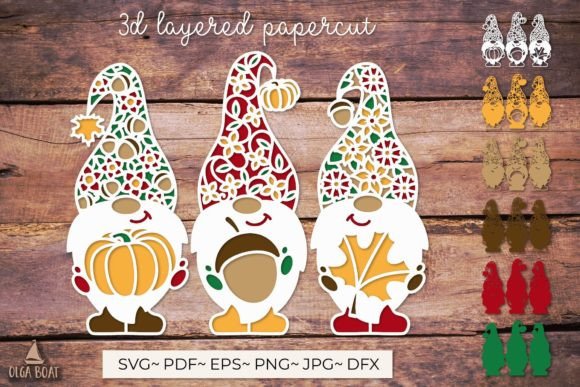 Reviewing the Autumn Gnome 3D Layered Papercut SVG