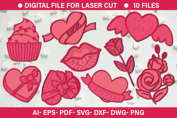 Valentine 3D Paper Cut SVG for Crafts & Graphics