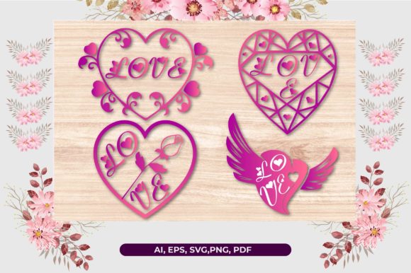 Valentine’s Heart Laser 3D SVG: Graphics for Crafts